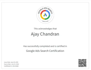 best digital marketing strategist in Alappuzha Google Ads Search Certification