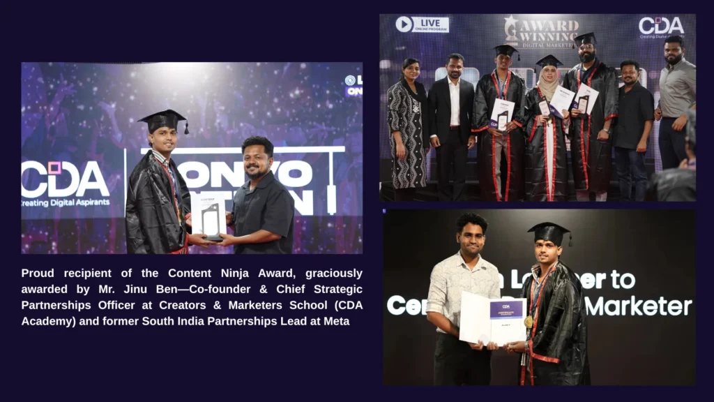 Content Ninja Award for Best Digital Marketing Strategist in Alappuzha cda